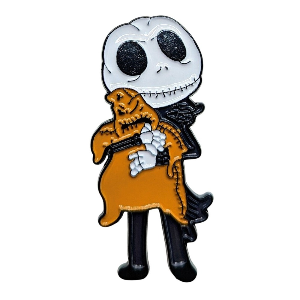 Disney Nightmare Before Christmas Jack w/ Oogie Boogie Plush Enamel Pin